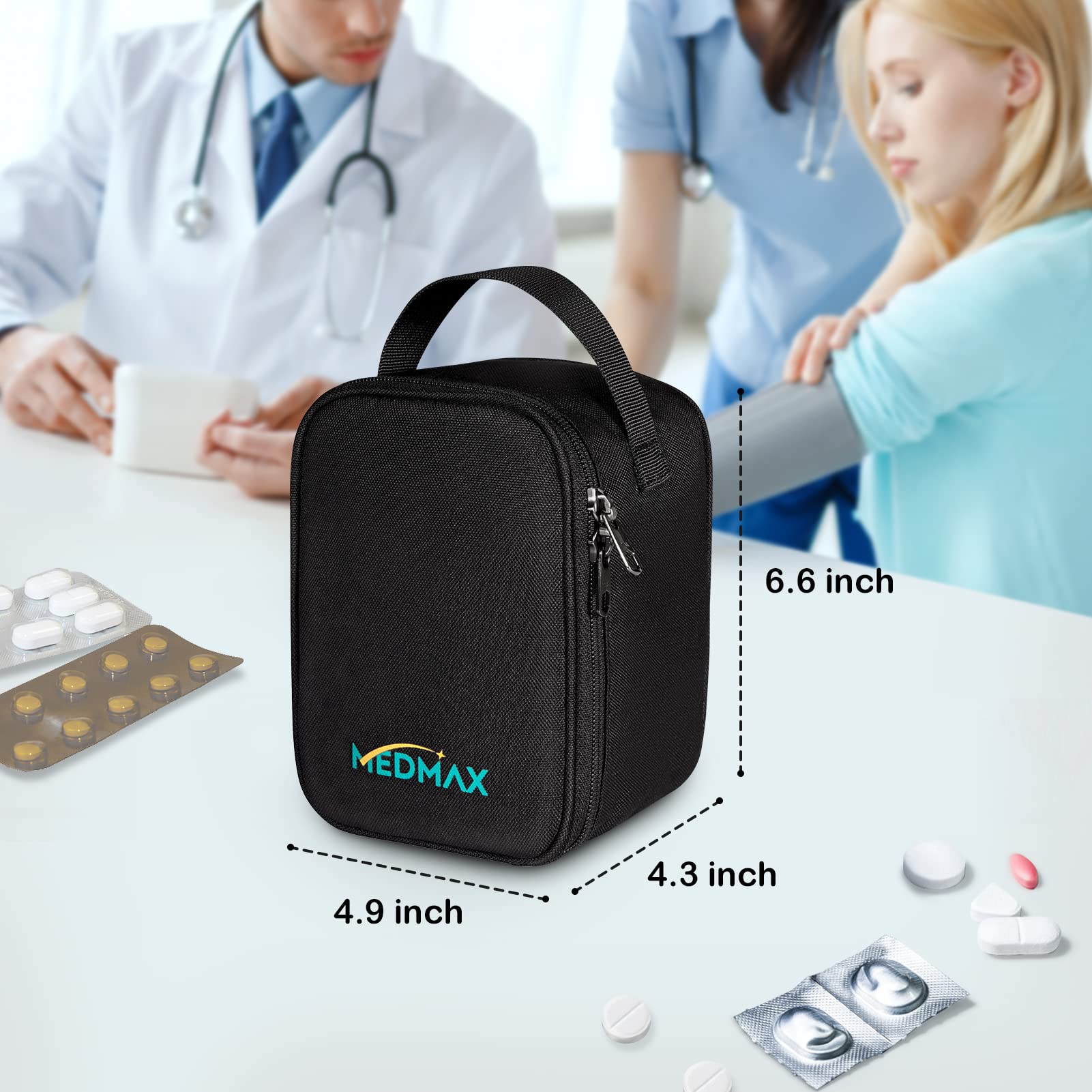 Carrying Case Compatible with OMRON Blood Pressure Monitor Bronze BP5100 / Upper Arm 3 Series Home Blood Pressure Monitor, Portable Storage Organizer Bag with Handle (Bag Only)