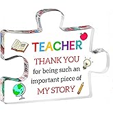 Teacher Gifts - Teacher Christmas Gifts Acrylic Puzzle Plaque, Gifts for Teachers Women Men, Teacher Appreciation Gift, Thank You Teacher Gift for Christmas Graduation Birthday Thanksgiving Retirement