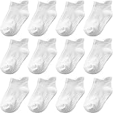 Aroveea Baby Toddler Socks Grip Non Slip Boys Girls Cotton 12 Pack for Kids Ankle Cute Socks 6M-7Years