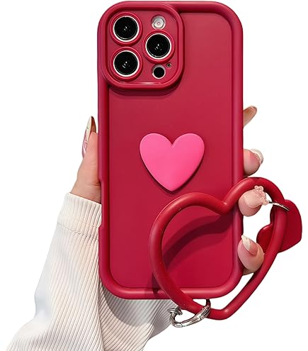 Amazon.com: Compatible with iPhone 16 Pro Heart Holder case, Cute