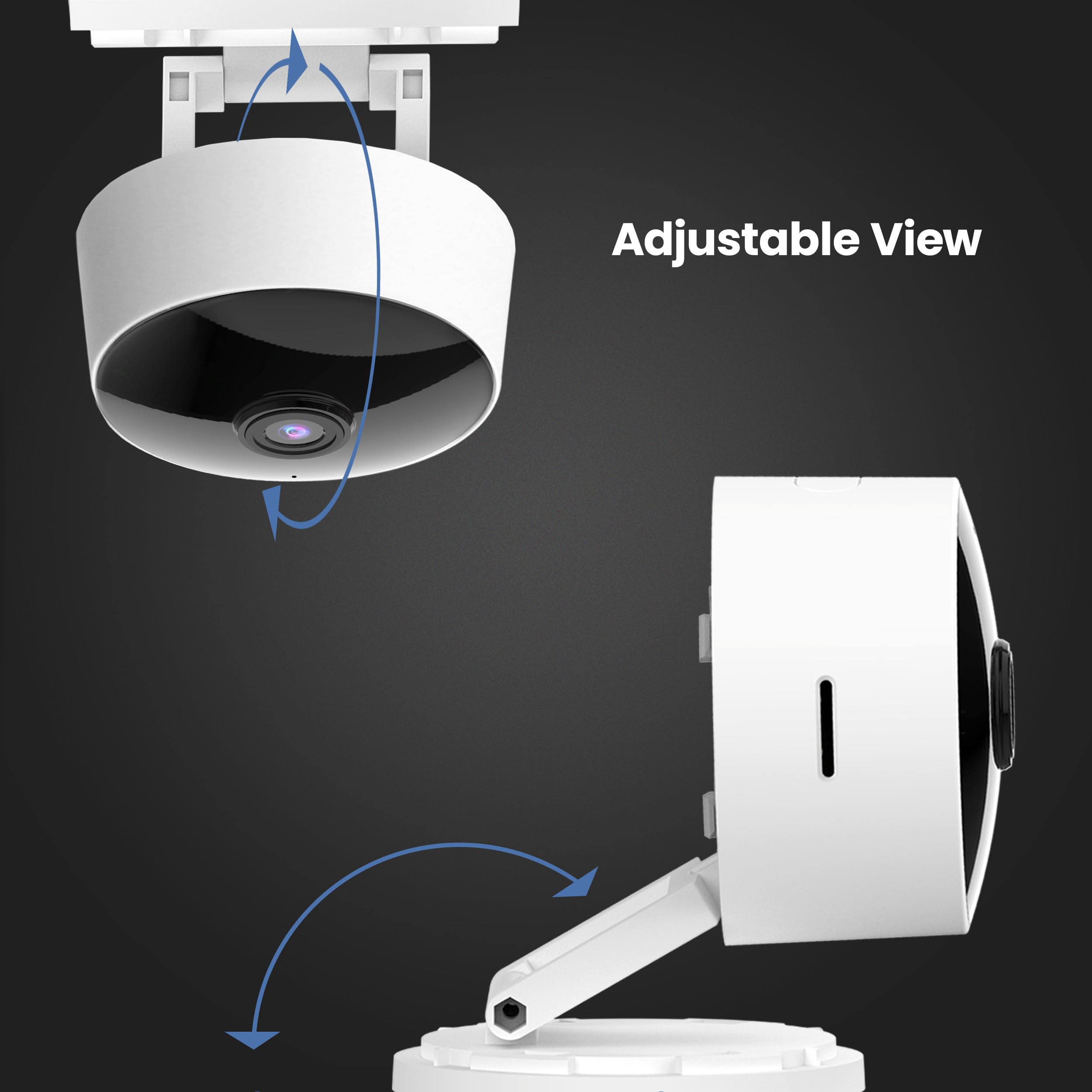 Feit Electric Indoor Security Camera with Motion Detection, 30ft. Night Vision, 360° Adjustable Head, 2.4GHz WiFi, 2-Way Audio, 1080p HD, Works with Alexa & Google Asst, Plug-in, White - CAM1/WIFI - View 5