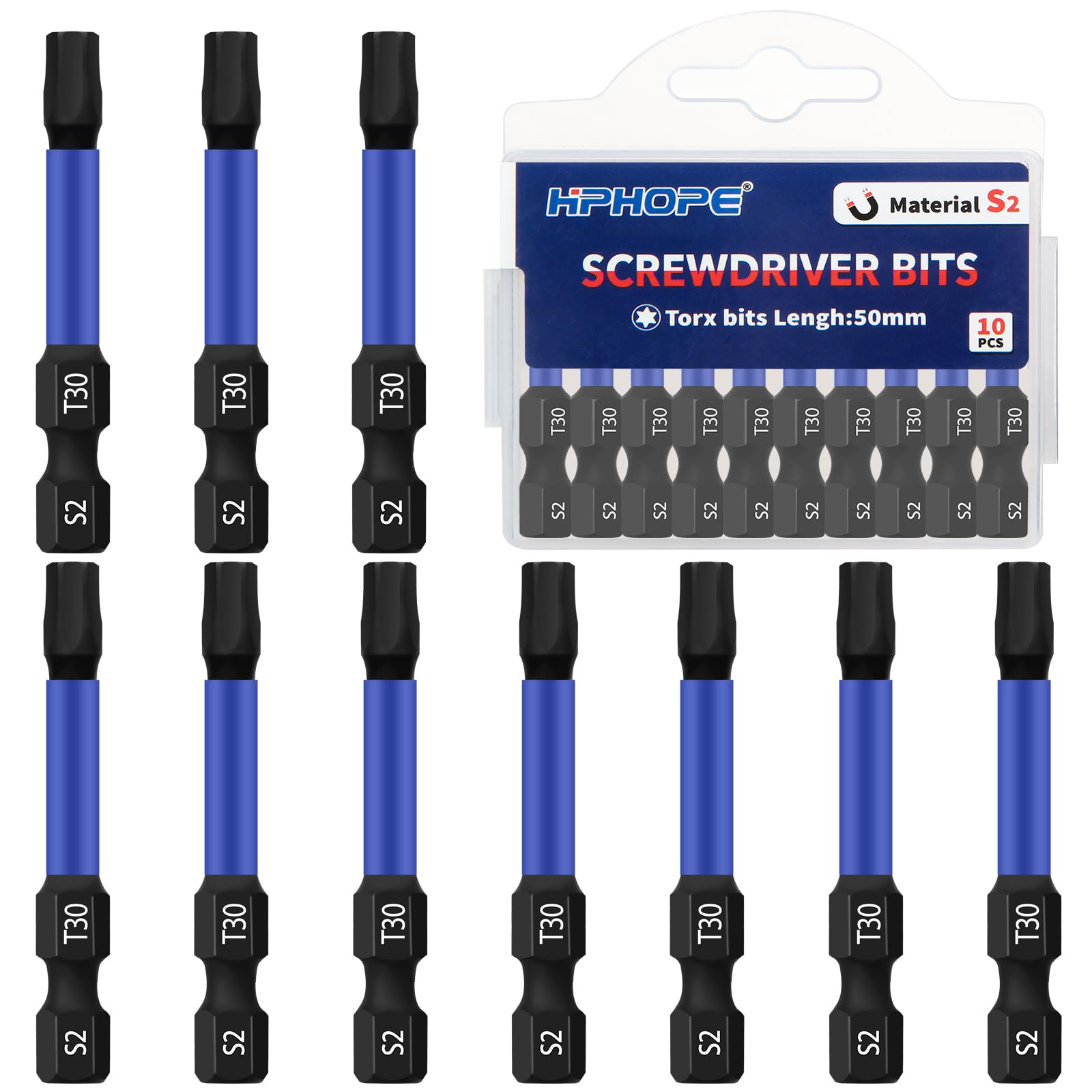HPHOPE Bits Set, Bit-Sortiment, 10 Stück, T30 Bit