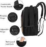 MATEIN Travel Laptop Backpack 15.6 Inch Anti Theft Water Resistant Black Orange view 2