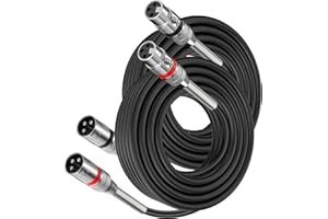 BIETRUN XLR Cables 25FT 2 Packs, Metal Spring SR, Heavy Duty XLR Male to Female Microphone Cable, Premium Balanced 3-Pin Shielded Mic Speaker Cable, Zinc Alloy Connectors, Compatible with Microphones, Mixer