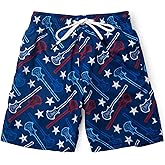 ChalkTalkSPORTS Lacrosse Swim Trunks | Swim Board Shorts | Youth and Adult Sizes