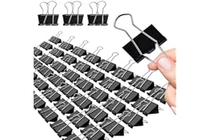Large Binder Clips, 72 Pack, 1.6 Inch, Non-Standard 41mm, Black, Capacity 0.66 Inch, Paper Clips, Office Clips, Great Fold Cl