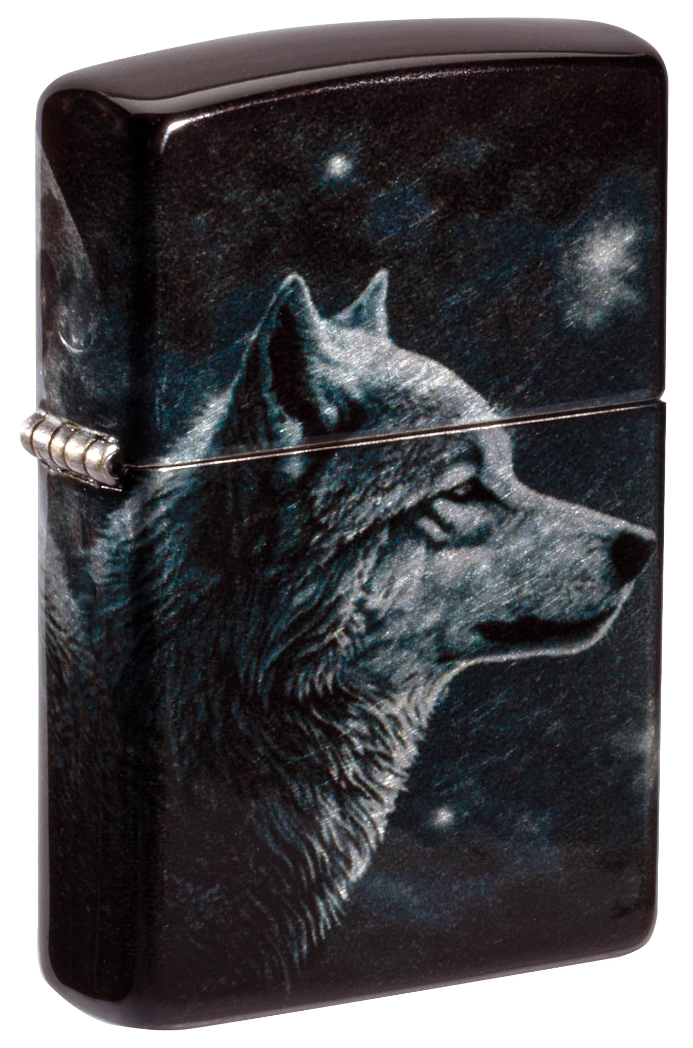 Zippo Windproof Lighter - Wolves, 540° Tumbled Chrome, Fusion, Refillable, Reusable, Windproof Design, Gift Box, Made in USA