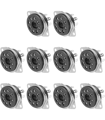 AMPTATA 8-Pin Vacuum Tube Socket Saver For EL34, KT88, 6550, 6SN7 & More – Gold-Plated, Metal Shell