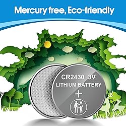 volkate CR2430 Battery, 3V Lithium Coin Battery 10