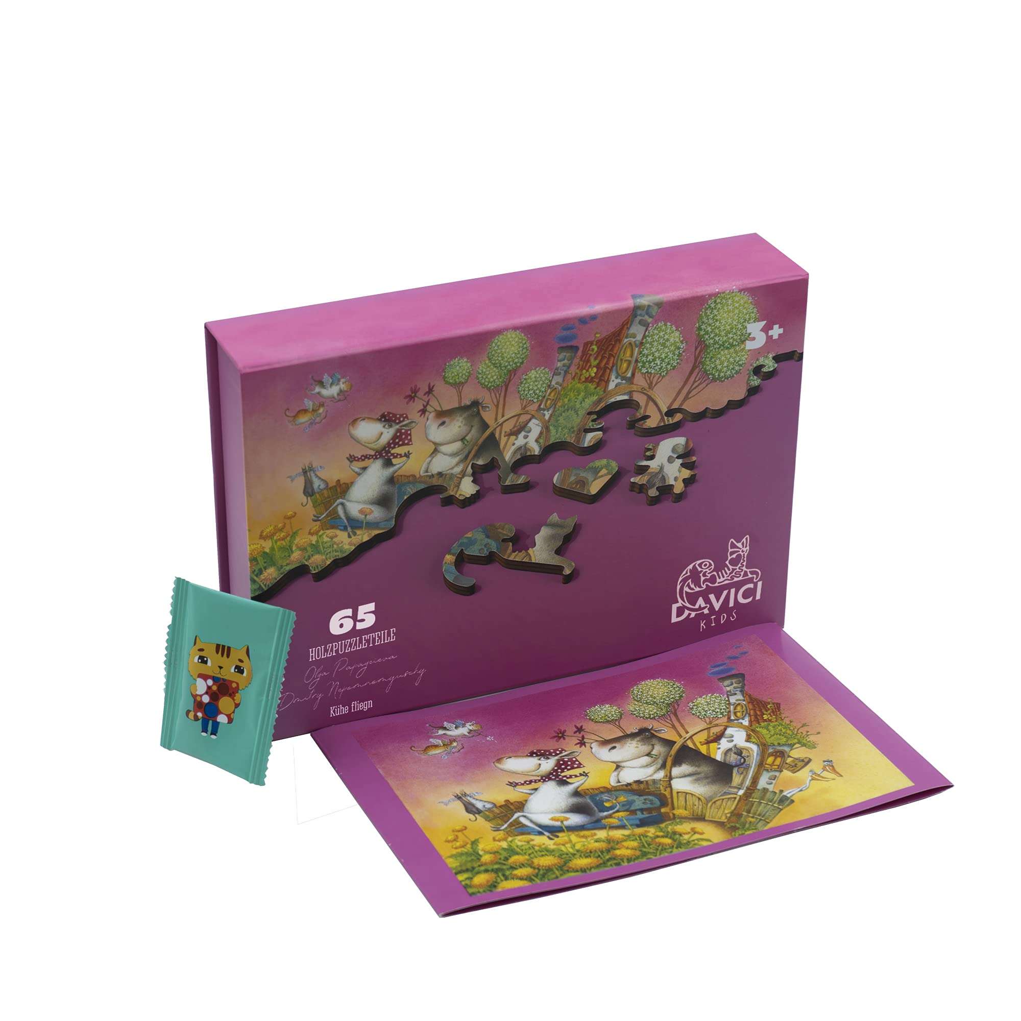 DaVICI Wooden Jigsaw Puzzles for Adults - Collection M (Flying Cows)