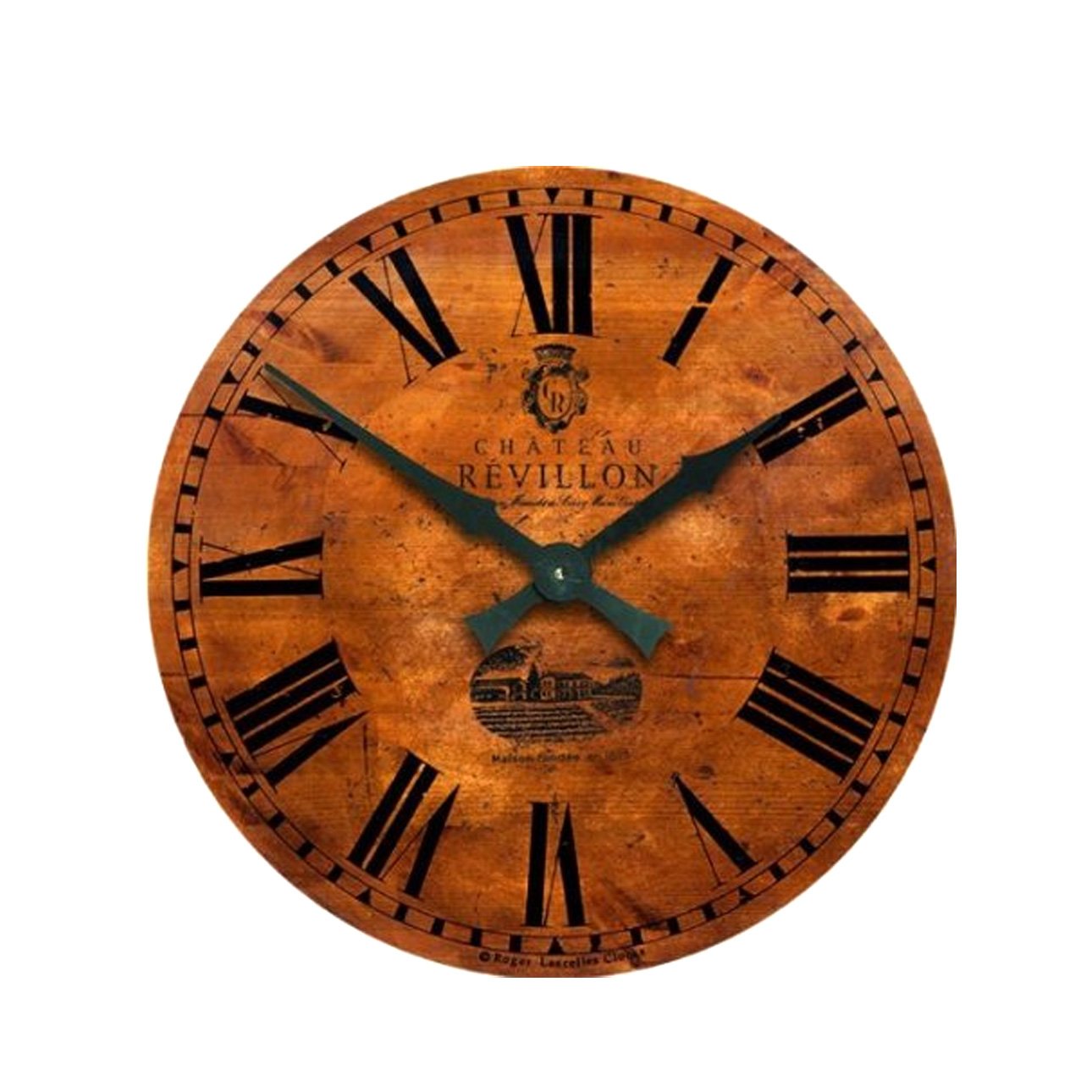 Lascelles London French Wine Château Wall Clock - 36cm,Brown