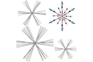 Hotop Snowflake Wire Personalized Metal Christmas Snowflake Wire for DIY Bead Ribbon Charms Party Decorations Fun Beading Project(48 Pcs,3.5/4.5/6 Inch)