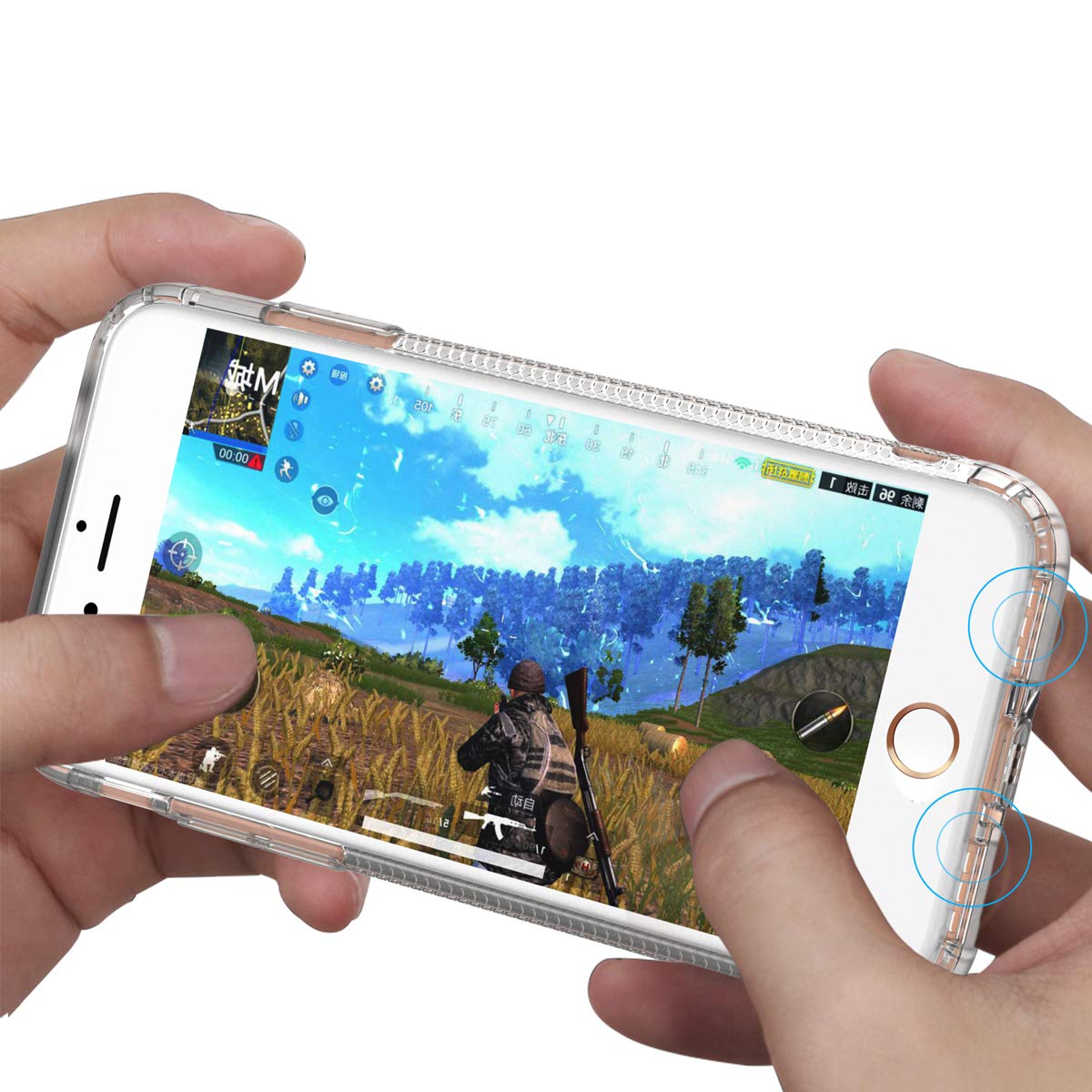 Crystal Clear iPhone 7/8 Bumper Case, [Incoming Call Flash] Raised Bezel Protective Cover with Soft Corner Air Cushion Transparent Case for Apple iPhone 7 and iPhone 8 4.7-Inch