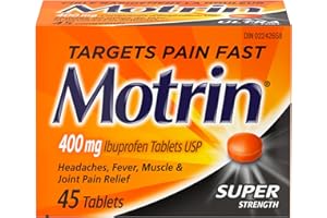 Motrin Super Strength Tablets, Pain Reliever for Menstrual Pain, Headaches, Back Pain, Ibuprofen 400mg, 45 Tablets