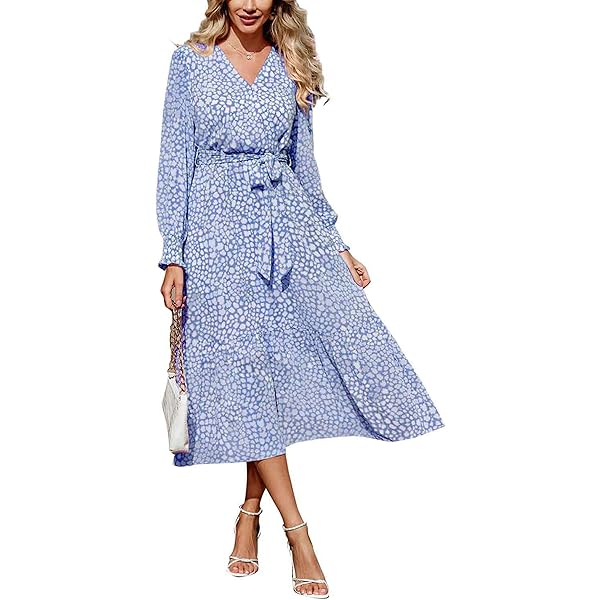 Women's Boho Button Down Mini Dress - Floral Print, Lantern Sleeves, Tie Waist, Flowy Swing Style (Navy Blue, X-Small) - View #6