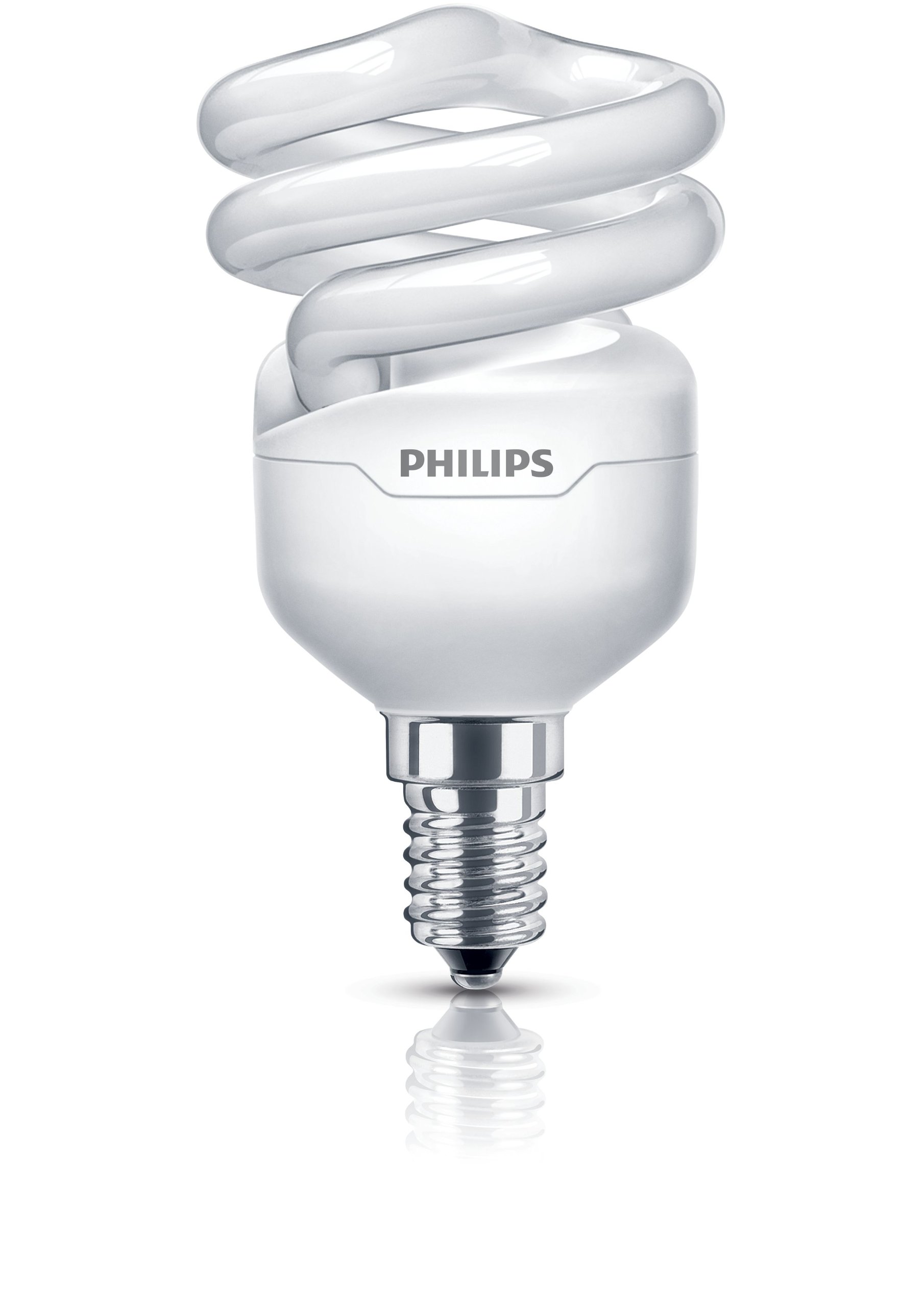 Philips Tornado Compact Fluorescent Spiral E14 Small Edison Screw Light Bulb, 8 W (45 W Equivalent, 10000 Hours) - Warm White