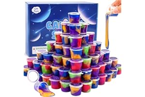 WUJYLY Galaxy Slime Kit with 60 Pack,Slime Party Favors for Kids, Non Sticky,Wet,Soft Sludge Toy Mini Slime Bulk for Boys Girl, Stress Relief,Goodie Bags, Christmas Stuffers