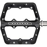 Wolf Tooth Waveform Aluminum Pedals - Large - Black (Black, Large) | Waveform Large Aluminum Platform Pedals with Sealed Bearings &amp; Traction