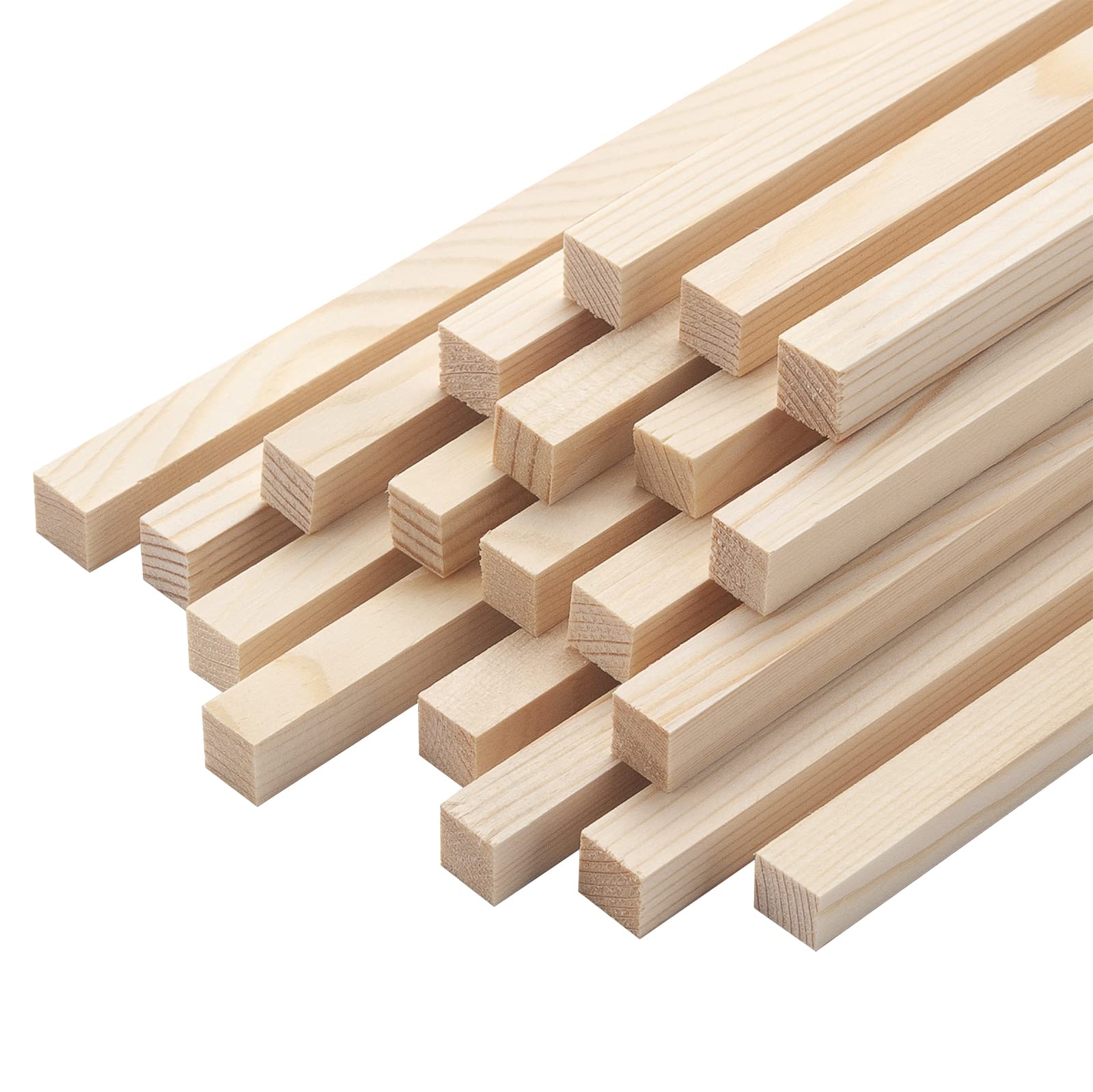 Square Wood Dowel Rods Wooden Craft Sticks, 20PCS 3/8