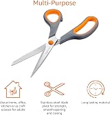 Amazon Basics Stainless Steel Scissors Comfort Grip 2 Pack 20 cm PVD Coated view 3