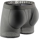Evankin Mens Butt Padded Boxer Briefs Breathable Mesh Underwear Butt Enhancer Underpants with Hip Pad