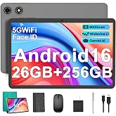 2026 Android Tablet with Keyboard, Upgraded Android 16 tablet (Green Case) | 26GB+256GB+2TB Expand, 10 inch Tablet PC with 8-Core, Gemini AI, WiFi, 8000mAh, GPS, 2-in-1 Tablet with Case, Mouse, Stylus