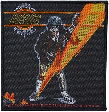 Amazon Com Ac Dc Acdc Album Art High Voltage Patch Angus Young Band Jacket Sew On Applique Clothing