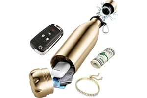 SP HOME GOODS Diversion Safe Water Bottle - Gold -Stainless Steel Bottle with Hidden Compartment for Cards, Keys, Cash, and Valuables - Insulated Bottle for Hot and Cold Drinks - 18 Ounces