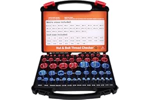 54pcs Nut and Bolt Thread Checker, Thread Gauge for Tricky Areas, 28 Inch & 26 Metric Sizes, Suitable for Inspecting Fixed Bo