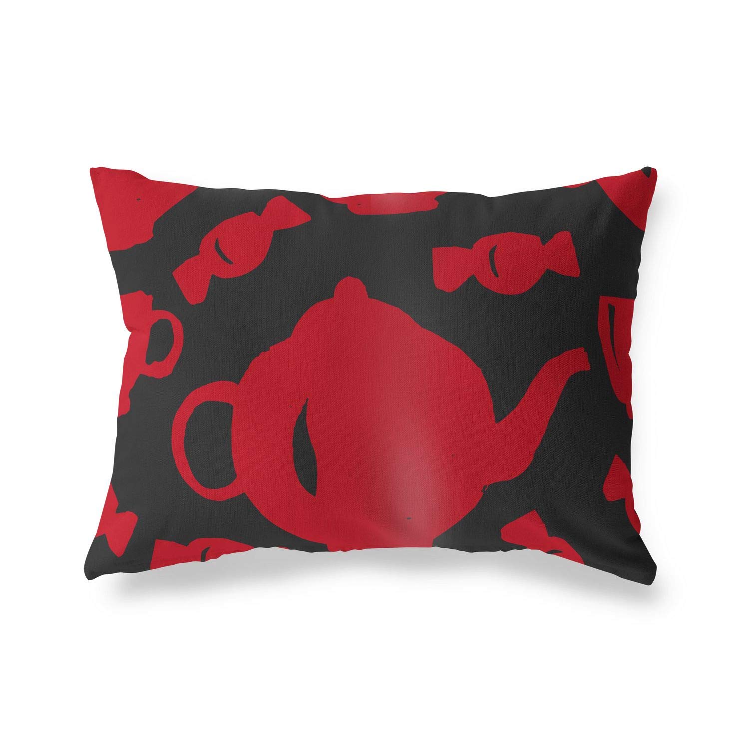 BonaMaison Decorative Cushion Cover, Red Black Throw Pillow Covers, Home Decorative Pillowcases for Livingroom, Sofa, Bedroom, Size: 45X60 Cm - Designed and Manufactured in Turkey