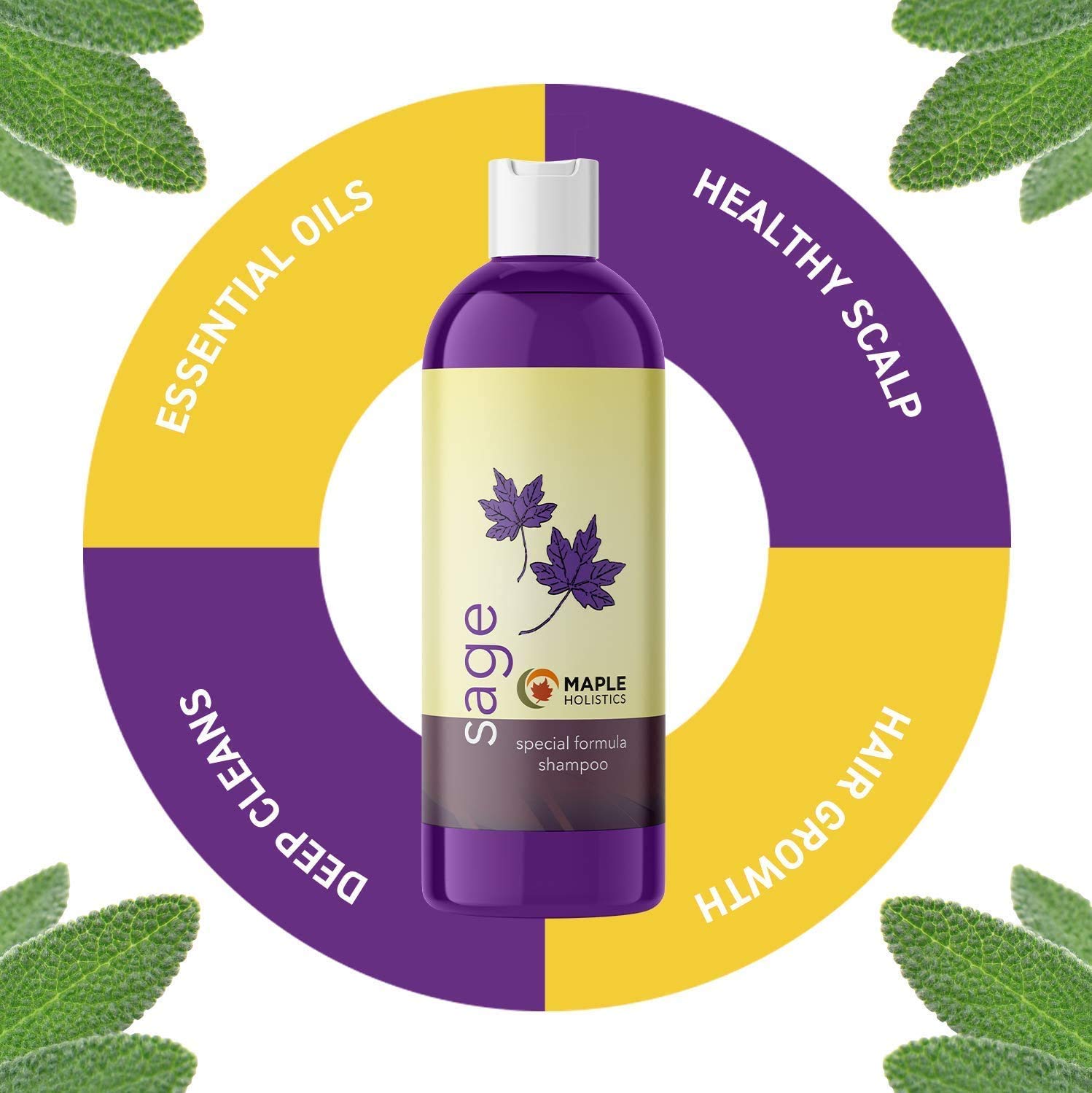 Sage Shampoo for Thin Hair Care Sage Oil Clarifying Shampoo for Build Up Hair Shine and Scalp