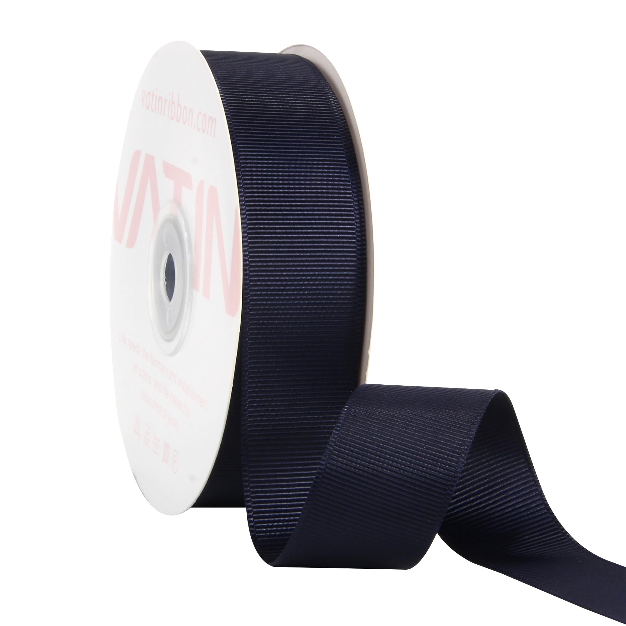 VATIN 25 mm Navy Blue Grosgrain Ribbon 23 Metres Perfect for Wedding Decor, Wreath, Baby Shower,Gift Package Wrapping and Other Projects