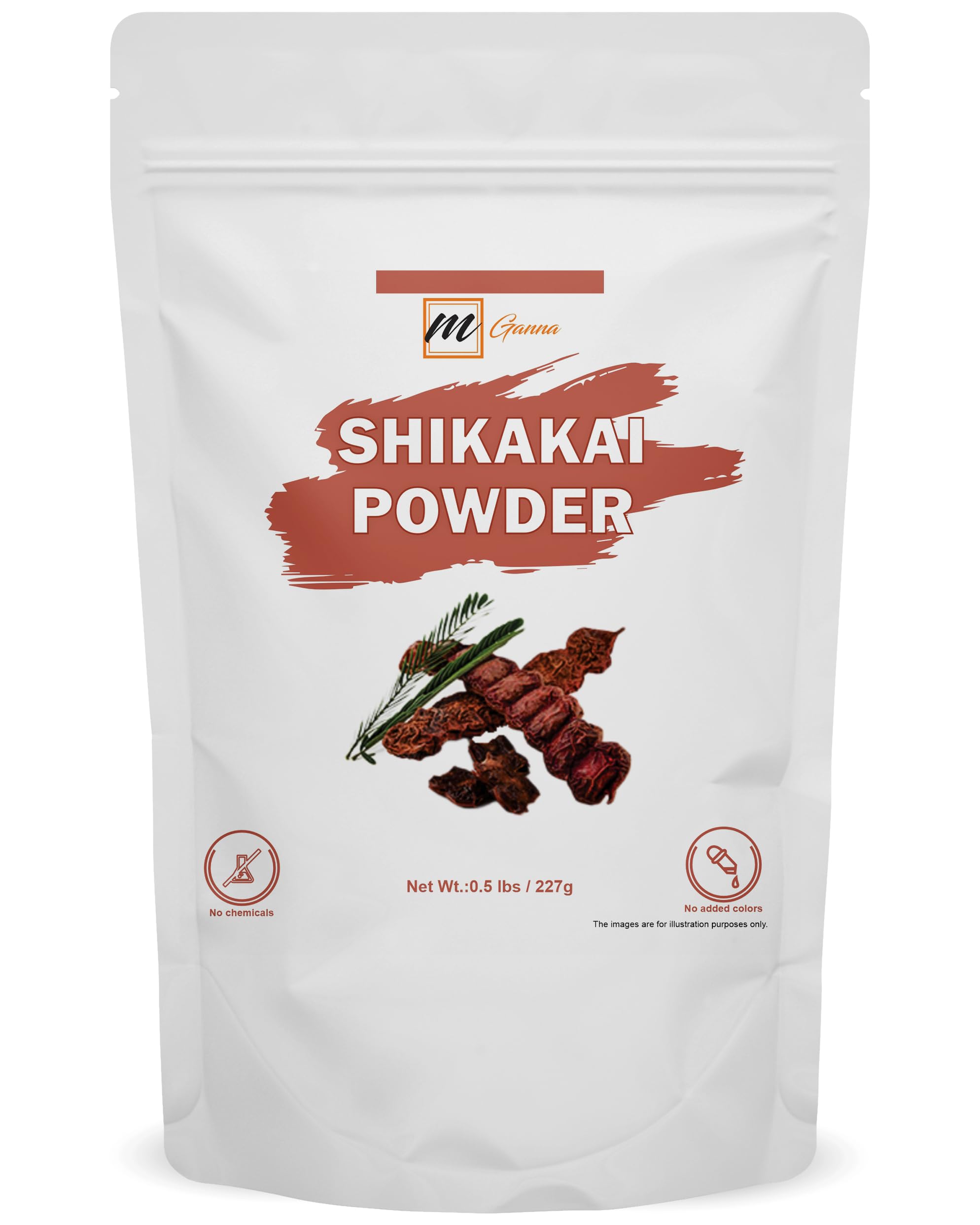 mGanna 100% Pure Shikakai 0.50 LBS / 227 GMS | Acacia Concinna Powder for Hair Care | Natural Hair Cleanser and Conditioner | 100% Ayurvedic Hair Conditioner Ingredient Extracted from Pods