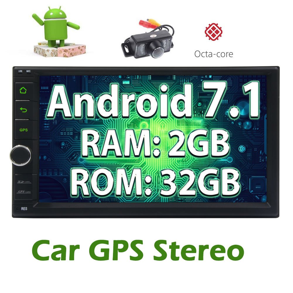 EINCAR Free Rear Camera+Android 7.1 2GB 32GB Car Stereo Octa Core Head Unit  with Bluetooth Sat Navi free GPS Map Support DAB+ OBD2 3G/4G FM/AM Radio ...