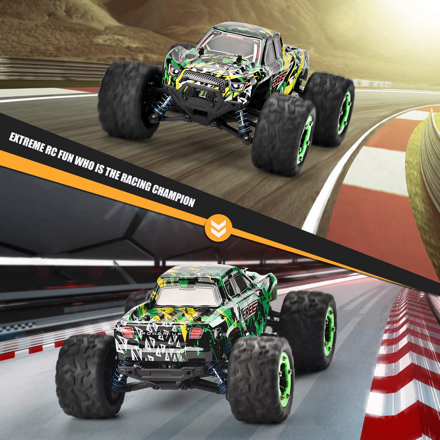 WIAORCHI 1:18 Scale 2.4Ghz All-Terrain RC Cars, 40KM/H High Speed 4WD Remote Control Car for Adults Kids, Waterproof Off -Road RC Monster Trucks with 2 Batteries for 40Min Play, RC Toys Gifts for Boys