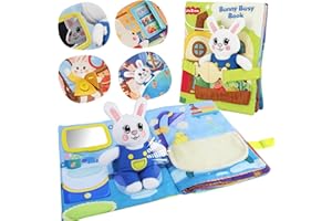 CuteZone Montessori Busy Book for Toddlers 1-3 - Toddler Busy Board for 1+ Year Old, 12 Activities Toys for Airplane Travel, Activity Book for 1 2 Year Old Boy Girl Toys Christmas Birthday Gifts