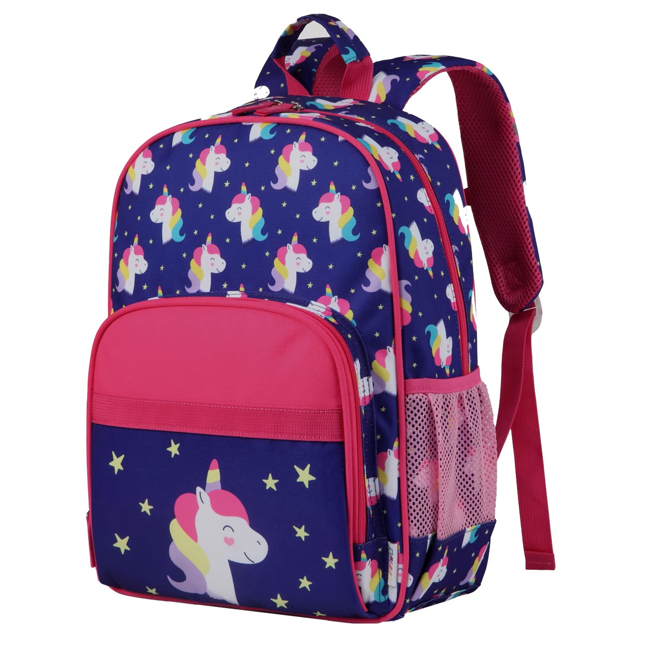 RAVUO Girls Backpack,Lightweight Kids Rucksack Primary School Bag for Ages 6–9 with Chest and Reflective Straps Blue Unicorn