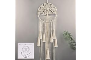 ADOTBLOB Dream Catcher Boho Tree of Life Large Handmade Macrame Wall Hanging Bohemian for Girls Wedding Party Nursery Cafe Home Bedroom Gypsy Decor with Gift Box