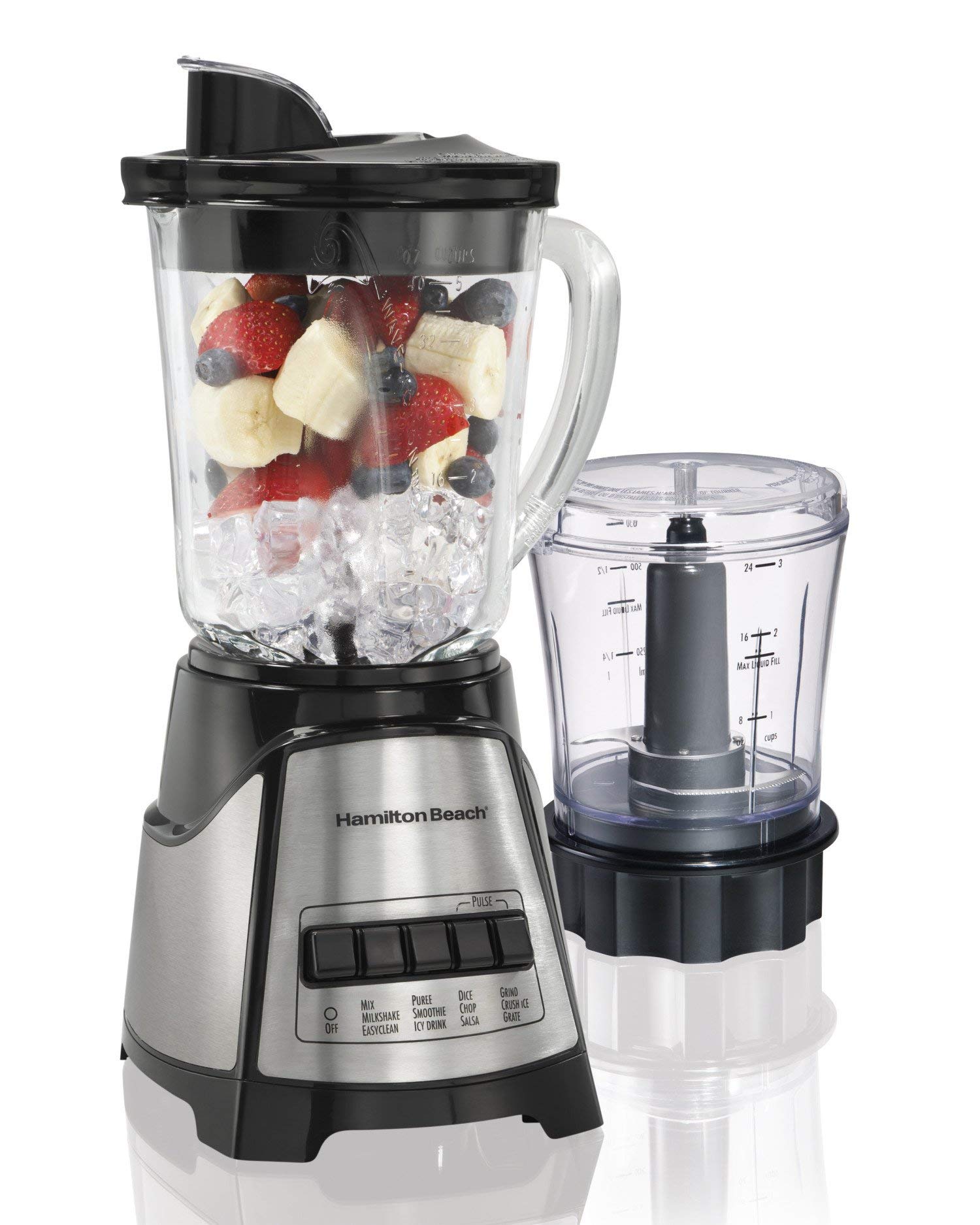 Hamilton Beach Power Elite Electric Blender with 12 Blending Functions, Dishwasher Safe Glass Jar, 40 Oz, Black and…