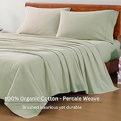 LANE LINEN 100% Organic Cotton Queen Sheet Set, 4Pc