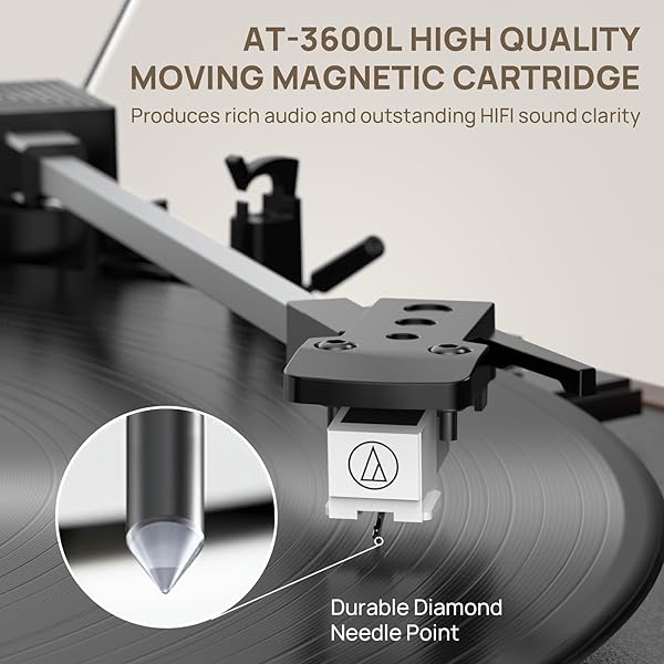 VINYL RECORD PLAYER BLUETOOTH WIRELESS TURNTABLE WITH BUILT-IN SPEAKERS AND 3 SPEED BELT-DRIVEN VINTAGE PHONOGRAPH RECORD PLAYER WITH MAGNETIC CARTRIDGE, RCA OUT, AUX IN, HEADPHONE JACK (BROWN)