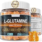 Nextdia L-Glutamine 1000mg Gummies for Women & Men| with Beta-Alanine, BCAAs, Magnesium Glycinate, Potassium & Ashwagandha | Vegan | Sugar-Free & Extra-Chewy | 120 Counts