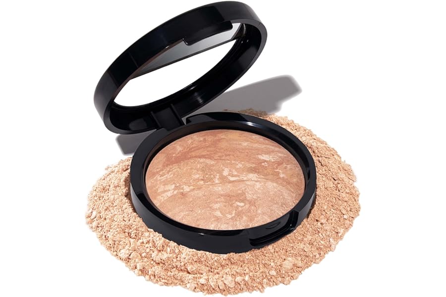 LAURA GELLER NEW YORK Award-Winning Baked Balance-n-Brighten Color Correcting Powder Foundation – Light – Buildable Light to Medium Coverage – Demi-Matte Natural Finish