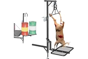 CROSSHIP Truck Hitch Game Hunting Hoist with Lifting System - for 2'' Receiver, 360° Swivel Hitch Crane & Lift - Truck Bed Kit with Winch/Gambrel - 400lbc Hoist & 250lbc Lift