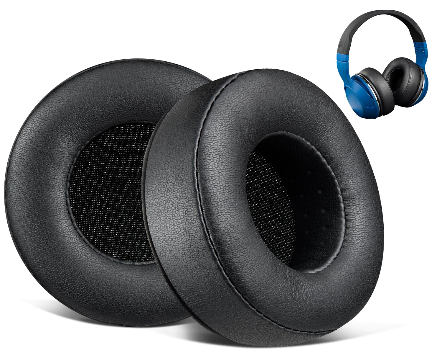 SOULWIT Professional Earpads for Skullcandy Hesh & Hesh 2 Wireless Over-Ear Headphones, Ear Pads Cushions Replacement with Soft Protein Leather, Added Thickness (Black)