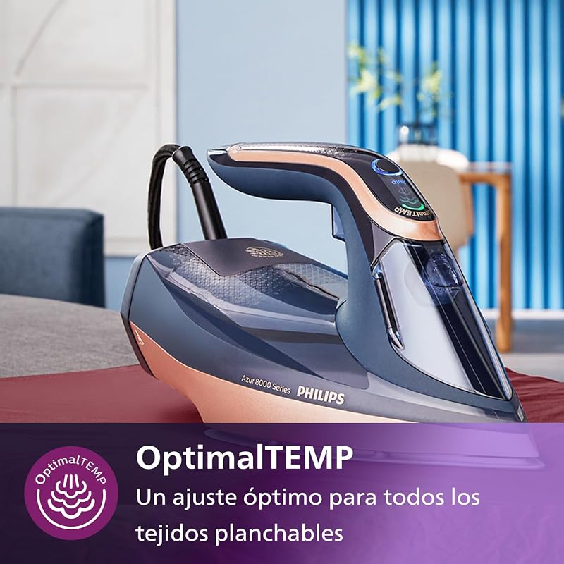 Azur 8000 Plancha de Vapor, 3000W, depósito 350 ml, Azul Oscuro — foto 5 de 7