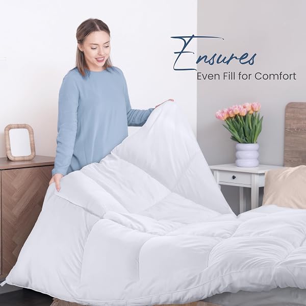 UTOPIA BEDDING COMFORTERS TWIN XL SIZE, ALL SEASON DUVET INSERT, DOWN ALTERNATIVE BOX STITCHED BED COMFORTER WITH CORNER TABS, MACHINE WASHABLE (WHITE)