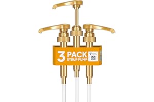 LITTLE SQUIRT SYRUP PUMP 3-Pack Gold Coffee Syrup Pump Fits 750ml Bottle