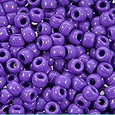 The Beadery - 9x6mm Barrel Pony Bead, Dark Lilac - 900 Pieces - 750V054