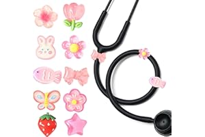 GENERIC 10 Pcs Stethoscope Charms, Stethoscope Accessories for Nurse Stethoscope Unique Id Tag, Compatible for 3M Littmann MDF, Gifts for Nurses, Doctors PEDS Vet Medical Workers (Floral)